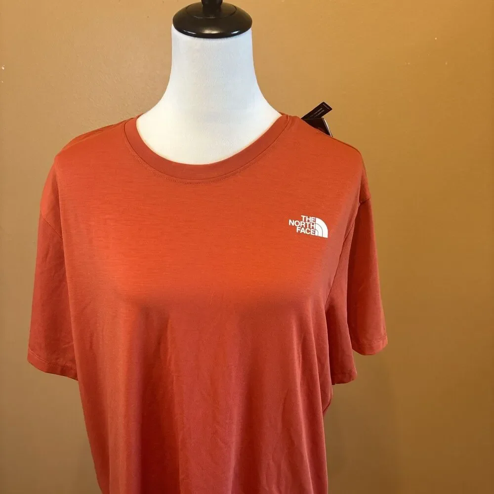 The North Face Men's XL Wander Sun Tee Shirt Orange UPF40 NWT Hiking Pullover
